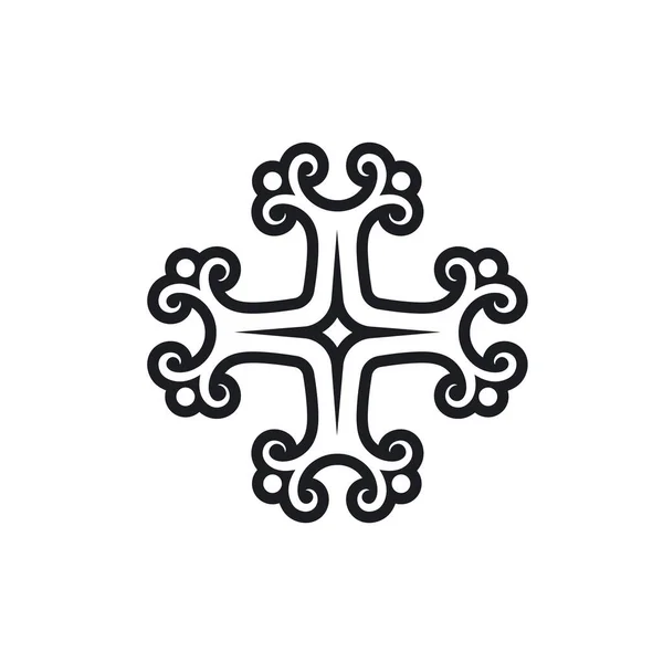 Christian Cross Ikon Vektor Illustration Design Mall — Stock vektor