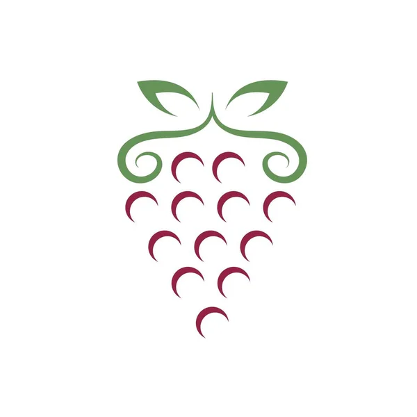 Plantilla Diseño Ilustración Vector Icono Fruta Uva — Archivo Imágenes Vectoriales