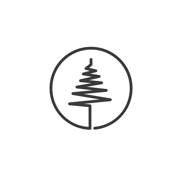Pinheiros Árvore Ícone Vetor Ilustração Design Modelo — Vetor de Stock