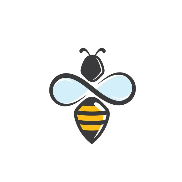 Bee Vector Icono Ilustración Diseño Web Concepto — Archivo Imágenes Vectoriales