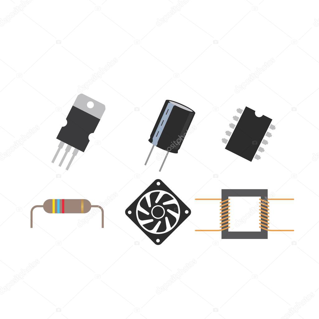electronict component icon set element design 