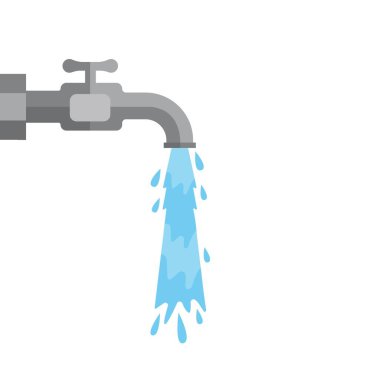 flowing water from faucet vector illustration design template web