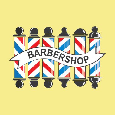 barber pole vector  icon set illustration design template