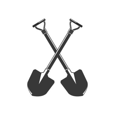crossed shovel icon vector illustration design template