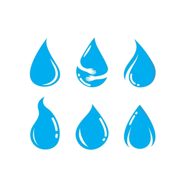 Water Drop Icon Set Vector Illustration Design Template — Vector de stock