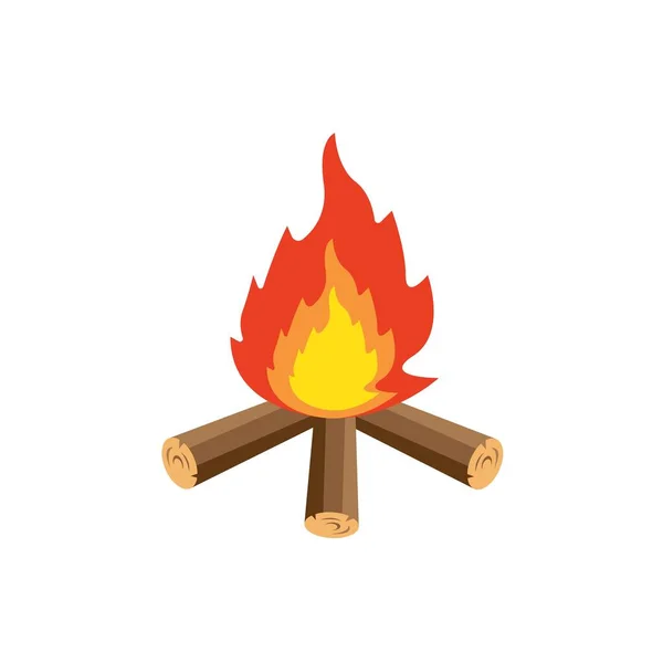 Wood Bonfire Vector Icon Illustration Design Template — Vector de stock