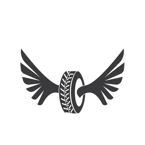 Flügel Reifen Symbol Vektor Illustration Konzept Design Vorlage — Stockvektor