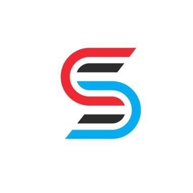 S harfi konsept tasarım ikon vektör şablonu