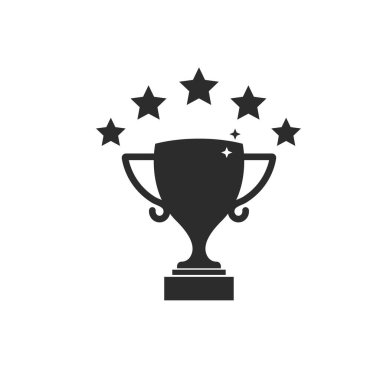 beş yıldız kupa ikonu vektör çizim şablonu ağı 