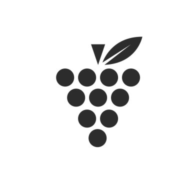 siyah üzüm simgesi vektör çizim şablonu