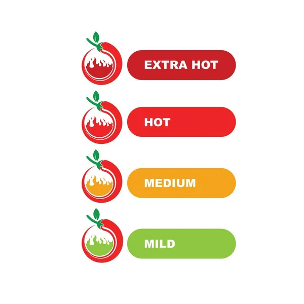 Chili Hokness Level Vector Icon Illustration Design Template Web — 스톡 벡터