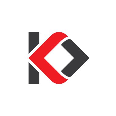 soyut KO Harf Harfi ok vektörü Illustration konsept tasarım şablonu  