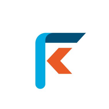 R veya K harfi simgesi vektör çizim şablonu ağı