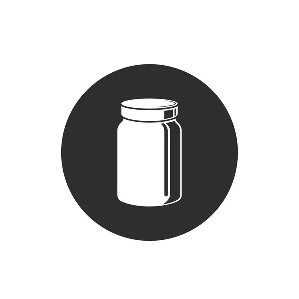 Black Bottle Jar Icon Vector Illustration Design Template — 스톡 벡터