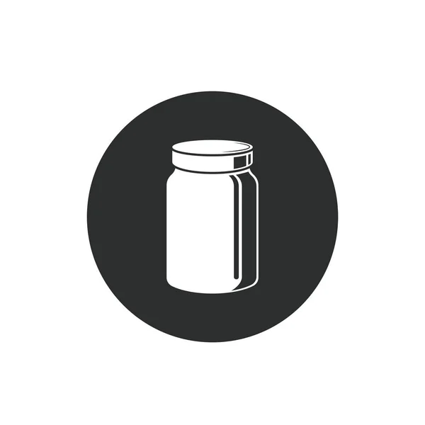 Zwarte Fles Pot Pictogram Vector Illustratie Ontwerp Sjabloon — Stockvector