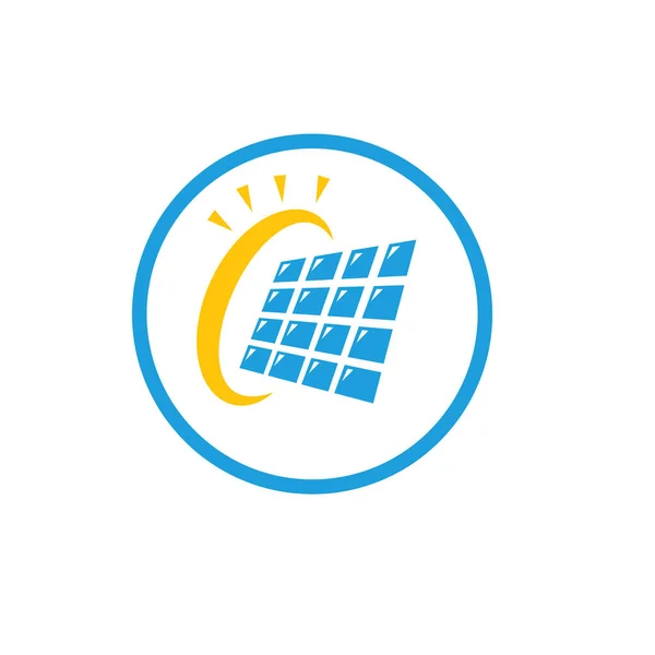 太陽電池パネルのアイコンコンセプトデザインテンプレート — ストックベクタ