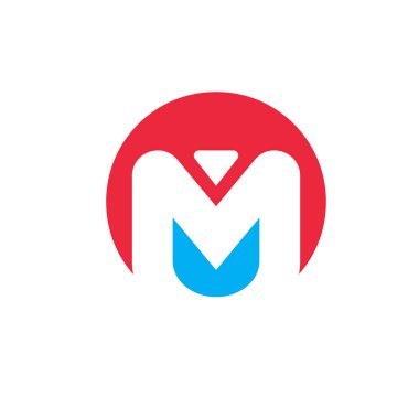 M Harfi Logo Şablonu Vektör İllüstrasyonu