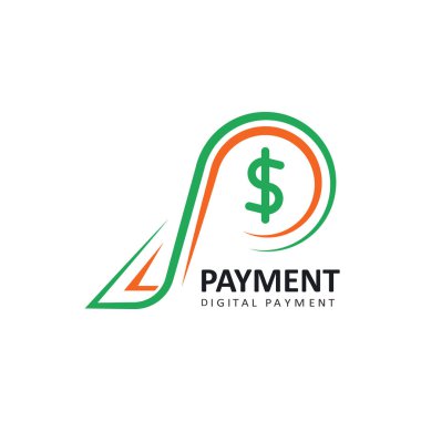 Dijital ödeme ikonu tasarımı web şablonu için P harfi vektör kavramı