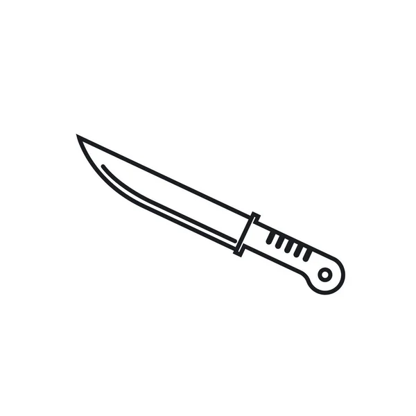 Mutfak Bıçağı Çizgisi Vektör Resim Tasarımı Şablonu Ağı — Stok Vektör