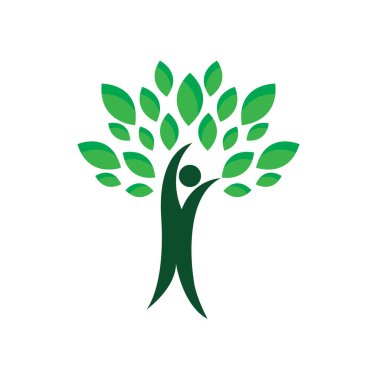 insanlar ağaç simgesi konsept tasarım şablonu ağı