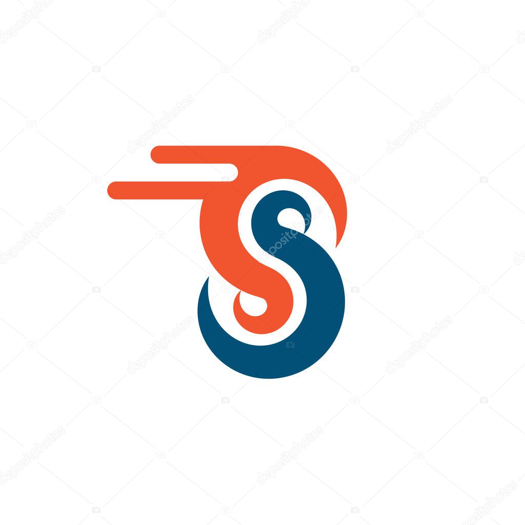 Fast  S letter design icon  vector template