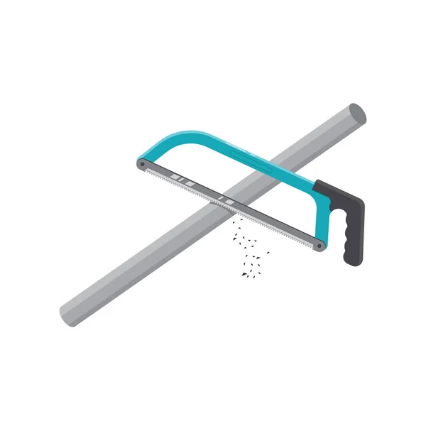 Cutting Iron Hacksaw Vector Illustration Concept Design Template — 图库矢量图片