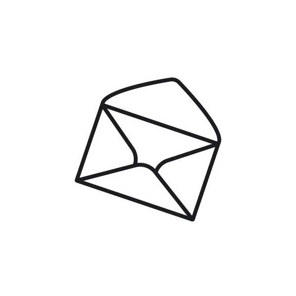 Line Open Envelope Vector Icon Illustration Concept Design Template Web — Vector de stock