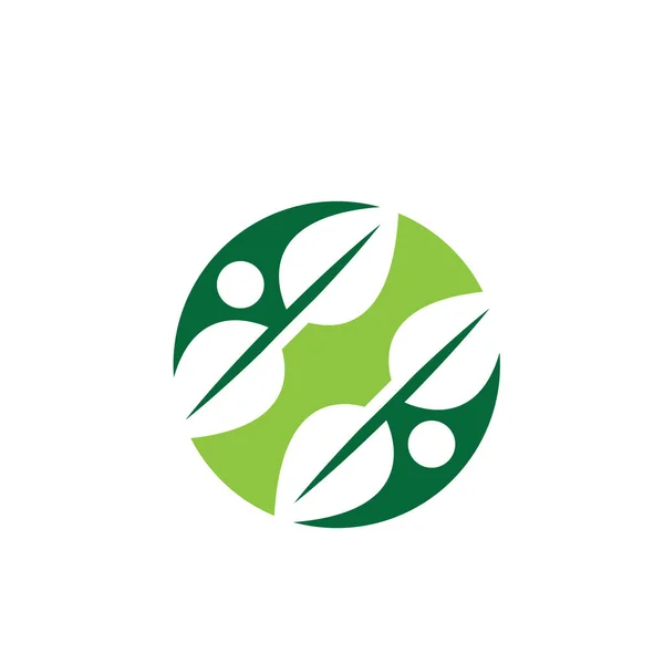 Green Leaf Element Icon Nature Concept Design Template Web — 图库矢量图片