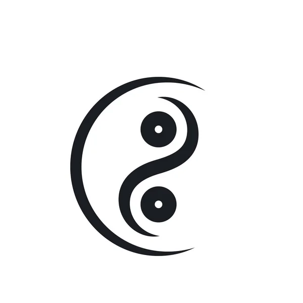 Yin Yang Ikona Ilustracja Szablon Projekt Wektor — Wektor stockowy