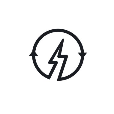 güç geri dönüşüm simgesi vektör tasarım şablonu ağı