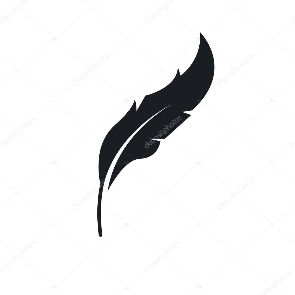 black feather element  icon illustration vector template design