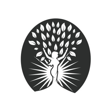 woman tree icon vector illustration concept design template web