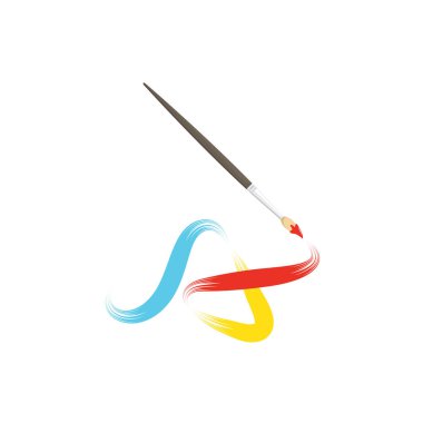 A letter paint brush icon vector concept design template web