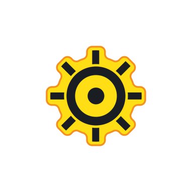 yellow Gear toy   Template vector icon illustration design
