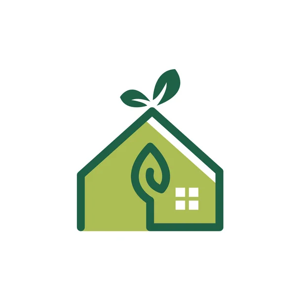 Modello Illustrazione Vettoriale Icona Della Casa Verde — Vettoriale Stock