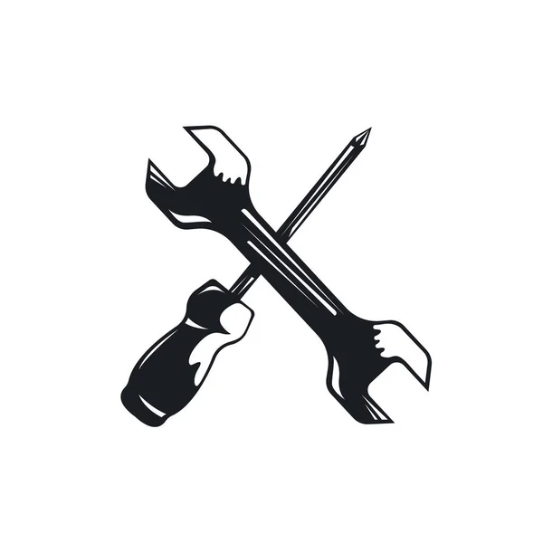 Cross Wrench Screwdriver Icon Vector Element Concept Design Template Web — Wektor stockowy