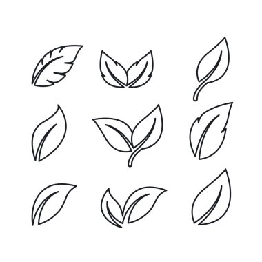 leaf line element  icon vector design template web