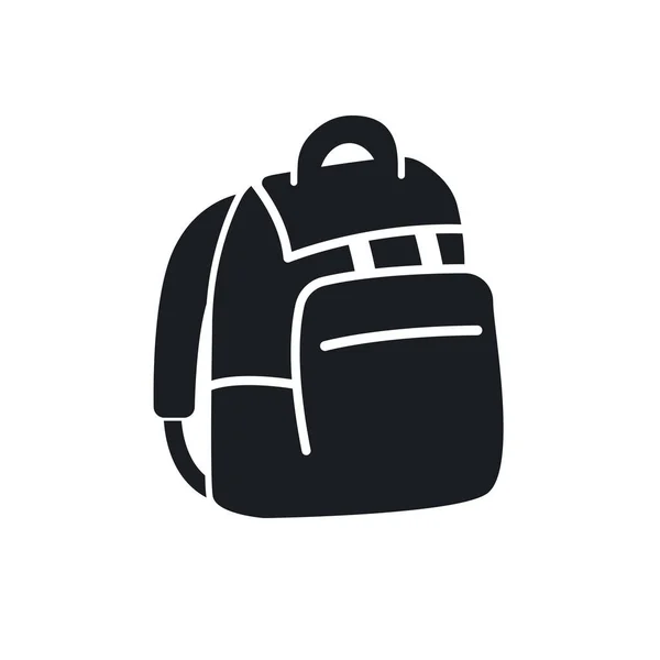 Schwarzer Rucksack Vektor Ikone Illustration Konzept Design Vorlage Web — Stockvektor