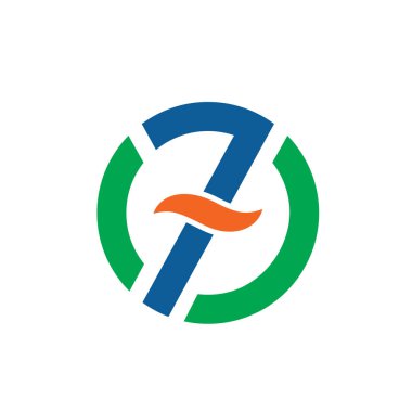 7 numaralı simge vektör çizim şablonu