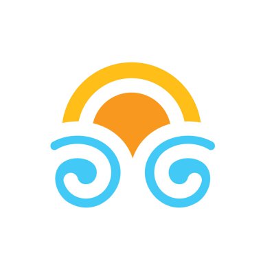 Güneş dalgası ikon vektör resimleme konsepti Dessign şablon ağı