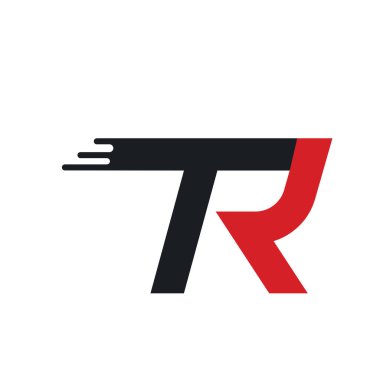 R veya TR harf simgesi vektör illüstrasyon konsept tasarım şablonu ağı