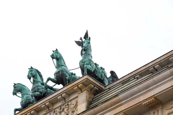 Zabytek Berlina Niemcy Łuk Triumfalny Brandenburgii — Zdjęcie stockowe