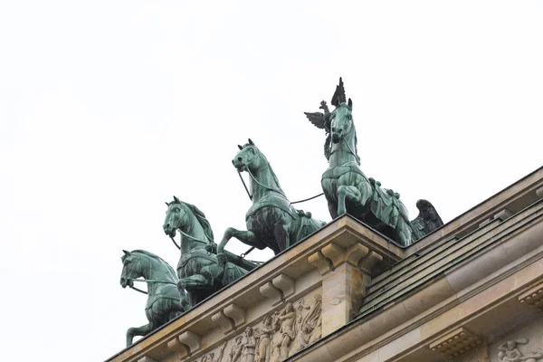 Zabytek Berlina Niemcy Łuk Triumfalny Brandenburgii — Zdjęcie stockowe