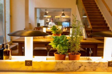 Berlin, Almanya, İtalyan açık büfe restoranı