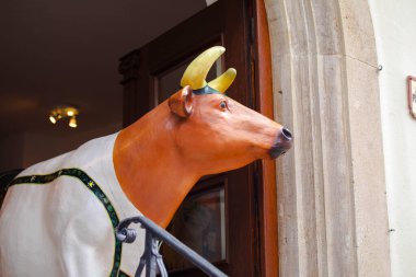 Almanya, Bavyera, Rothenburg turizm merkezi, peri masalı kasaba tüccarları.