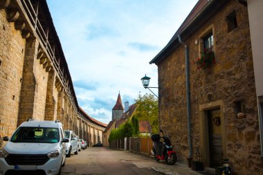 Almanya 'nın Bavyera eyaletinde yer alan Rothenburg şehrinin kale ve şehir duvarları
