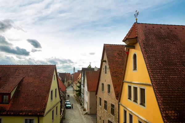 Die Märchenstadt Rothenburg Bayern Deutschland Überblickt Die Gebäude Und Straßen — Stockfoto