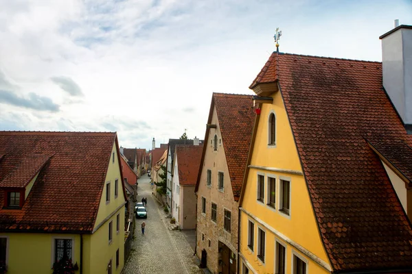 Cidade Rothenburg Baviera Alemanha Tem Vista Para Edifícios Ruas Cidade — Fotografia de Stock