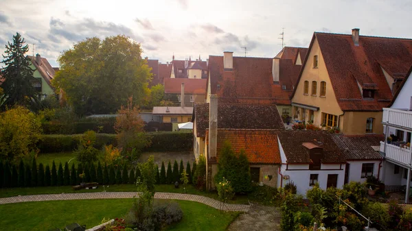Παραμυθένια Πόλη Του Ρόθενμπουργκ Στη Βαυαρία Γερμανία Έχει Θέα Κτίρια — Φωτογραφία Αρχείου