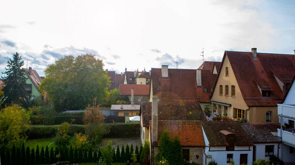 Παραμυθένια Πόλη Του Ρόθενμπουργκ Στη Βαυαρία Γερμανία Έχει Θέα Κτίρια — Φωτογραφία Αρχείου